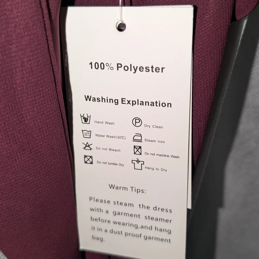 NWT Duntery Purple Chiffon Floor Length Bridesmaid Dress, Plus Size 24 - Picture 4 of 13